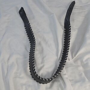 Black Braided Leather Strap